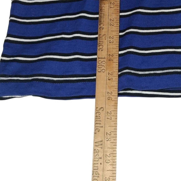 EUC Womens Denim & Co Sz. 1X Blue/Black/White Striped Short Sleeve Tee. - Picture 7 of 8